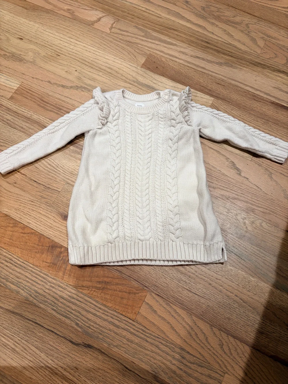Gap baby girl sweater dress with ruffles on shoulders